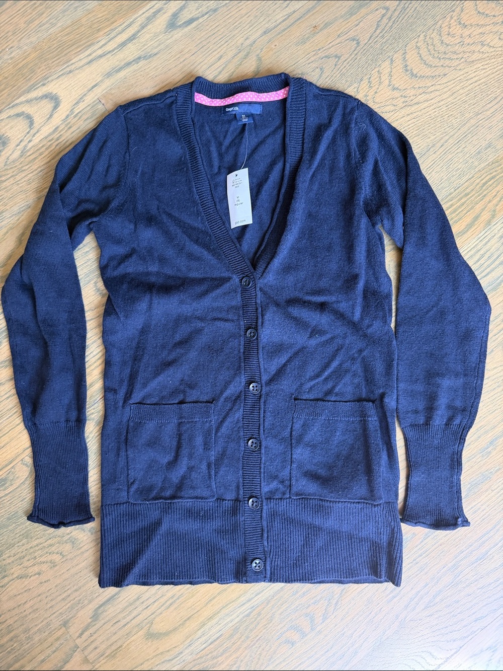 GAP Navy Blue Button-Up Cardigan with Front Pockets